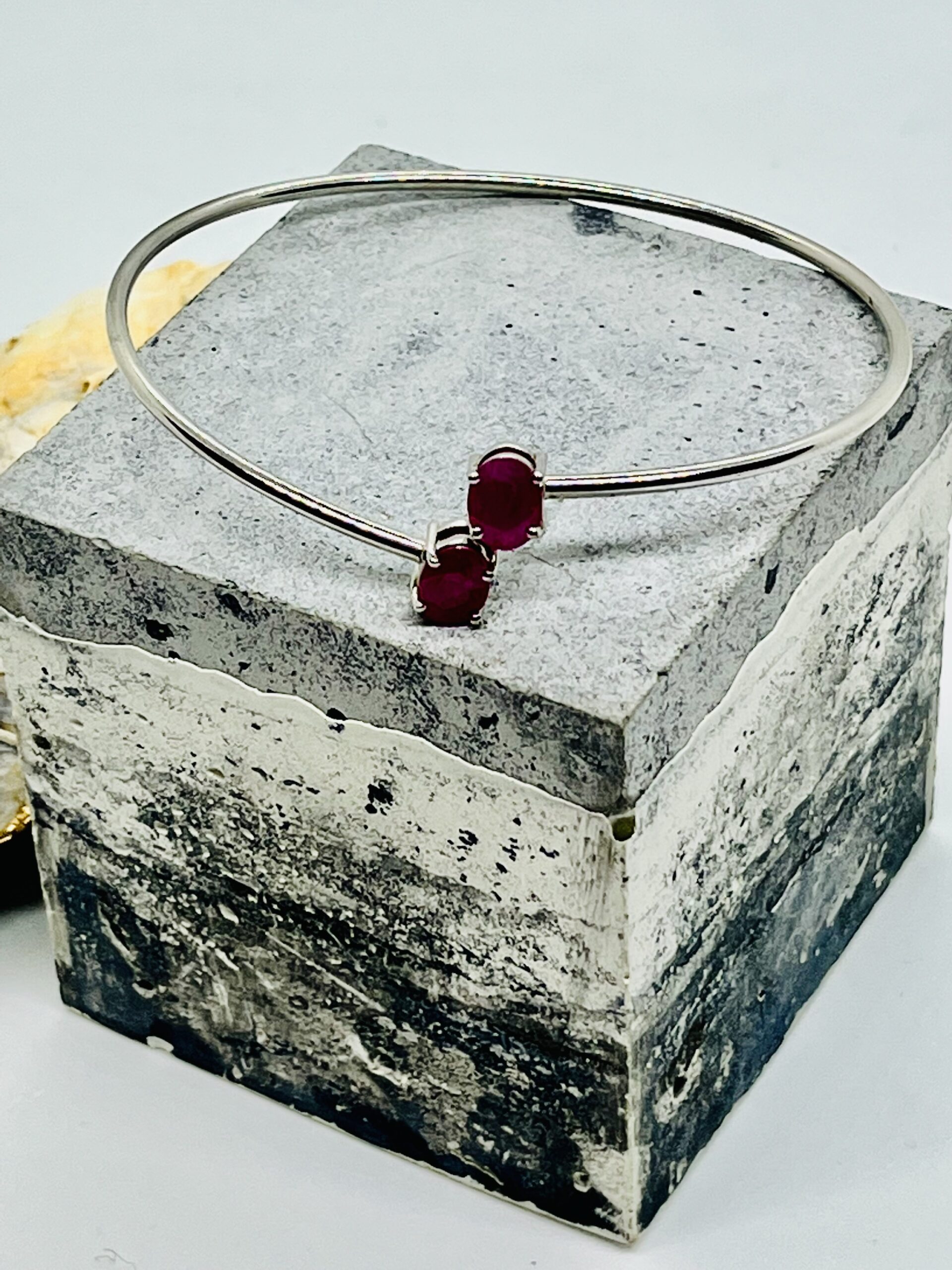 Ruby and Sterling Silver cuff
