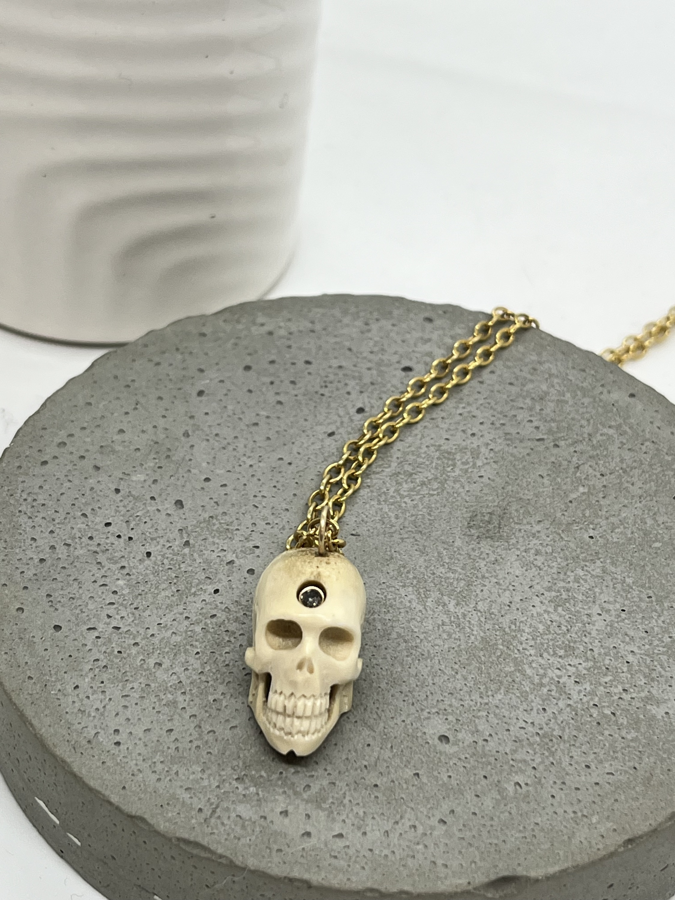 CLP Jewelry Antler Skull Charm
