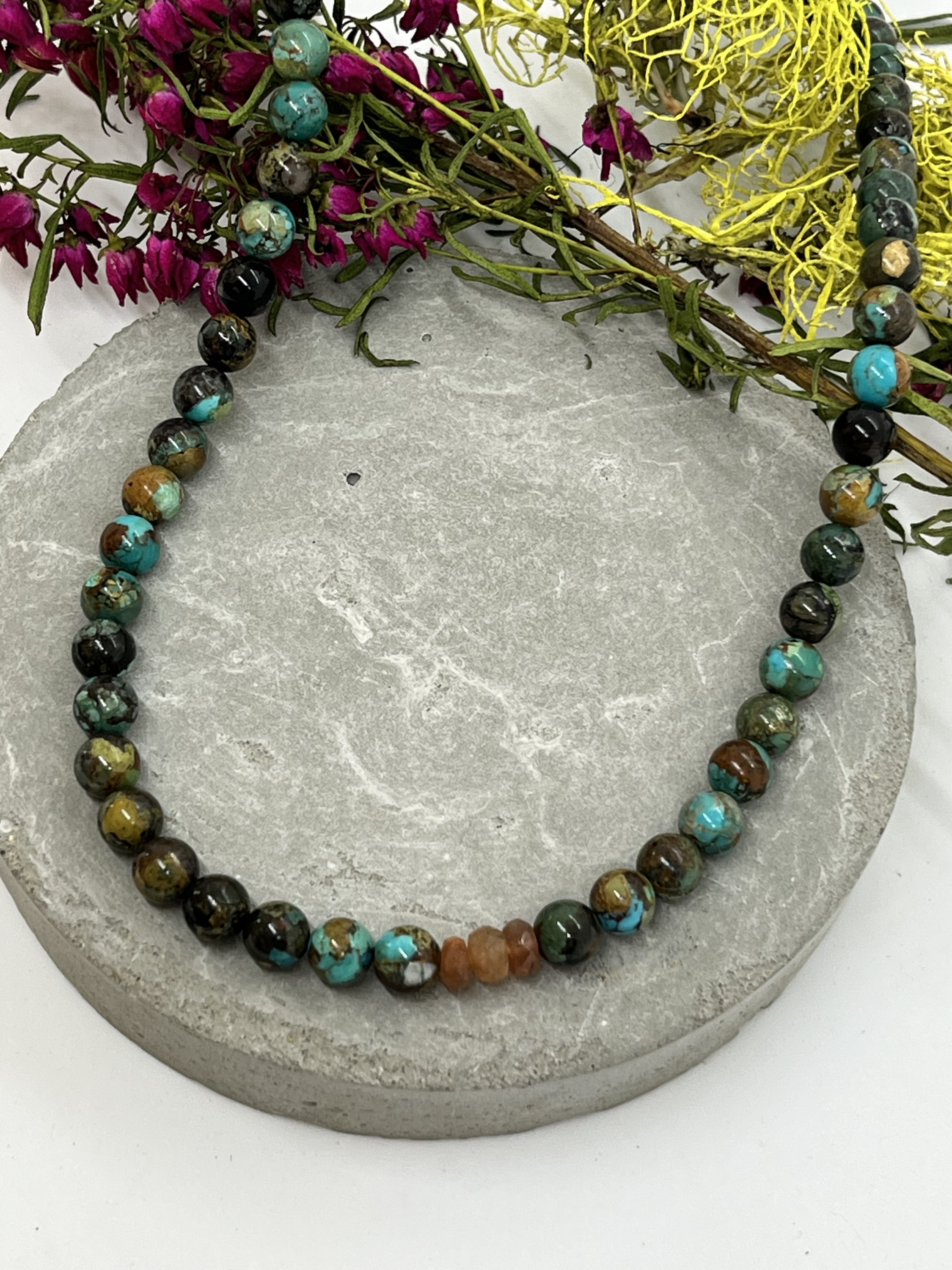 CLP Jewelry Round Turquoise Bead Necklace