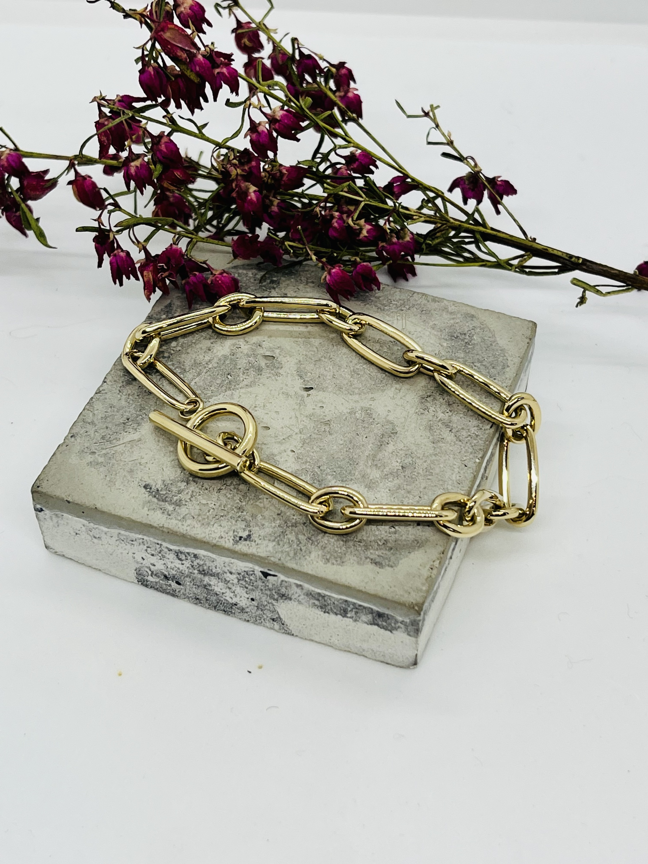 14k Paperclip Link Bracelet