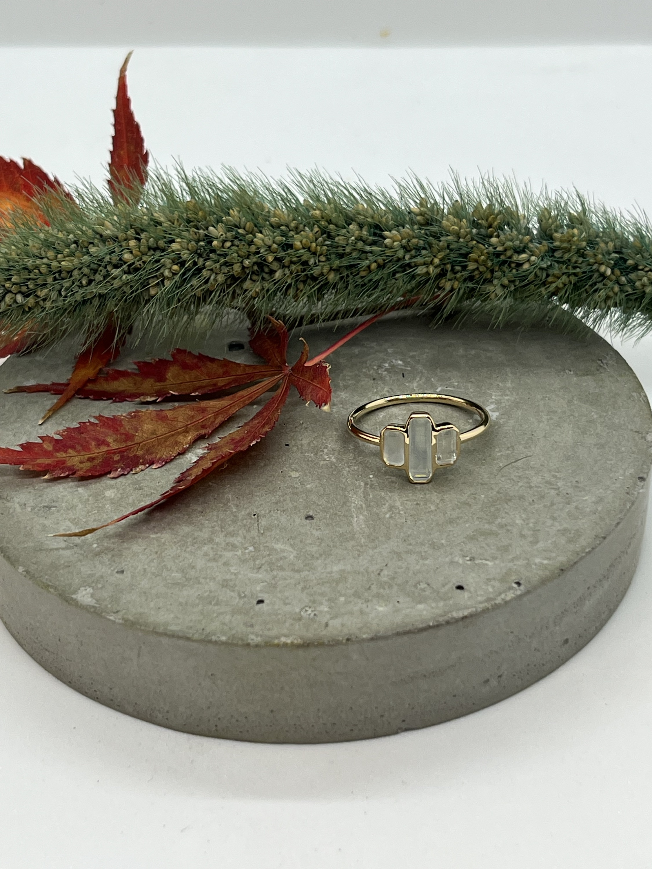 Melissa Joy Manning 
Triple Ladder Aquamarine Cityscape Ring