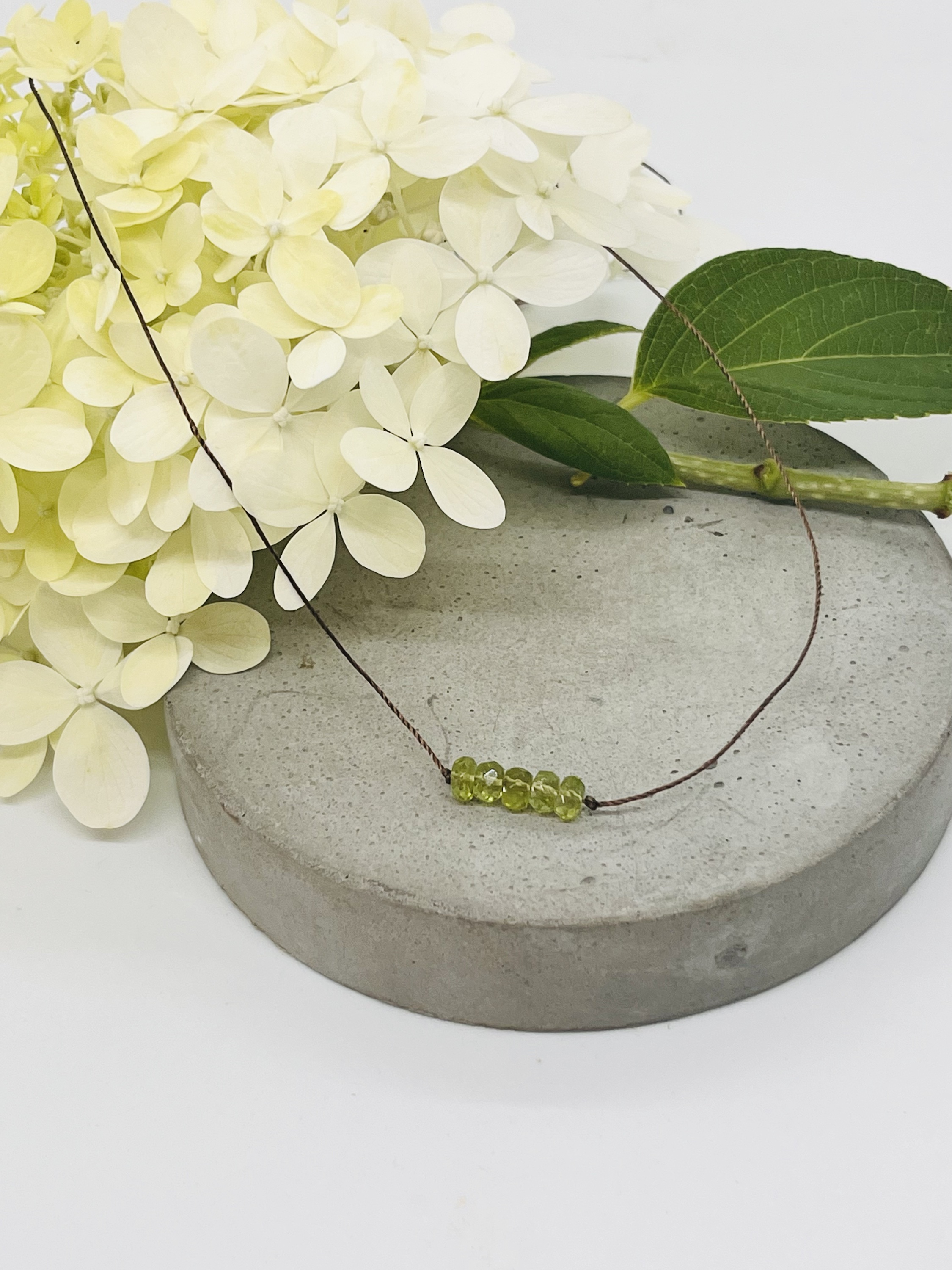 Peridot Gemstone Bar Necklace