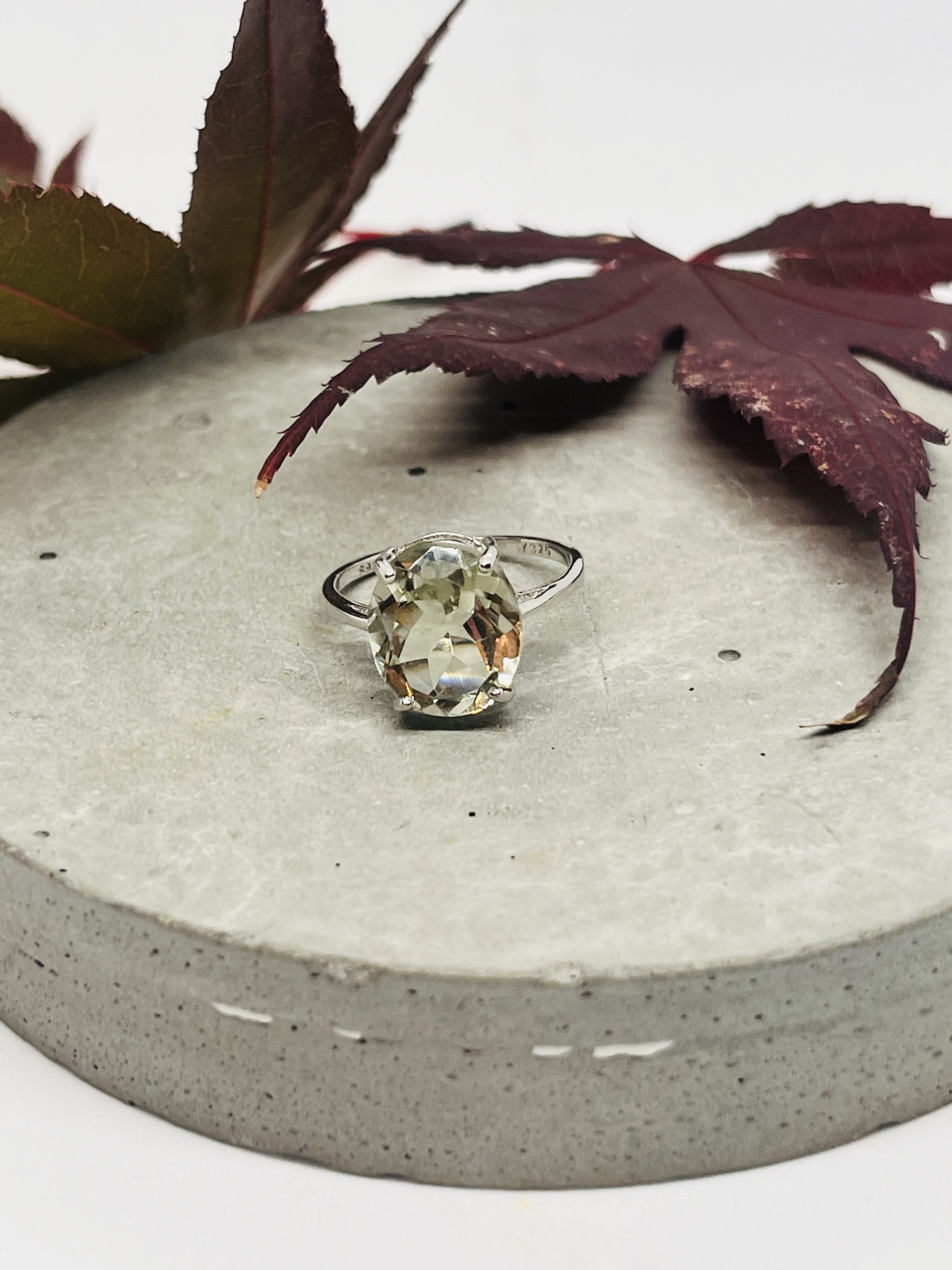 Presiolite and Sterling Silver Ring