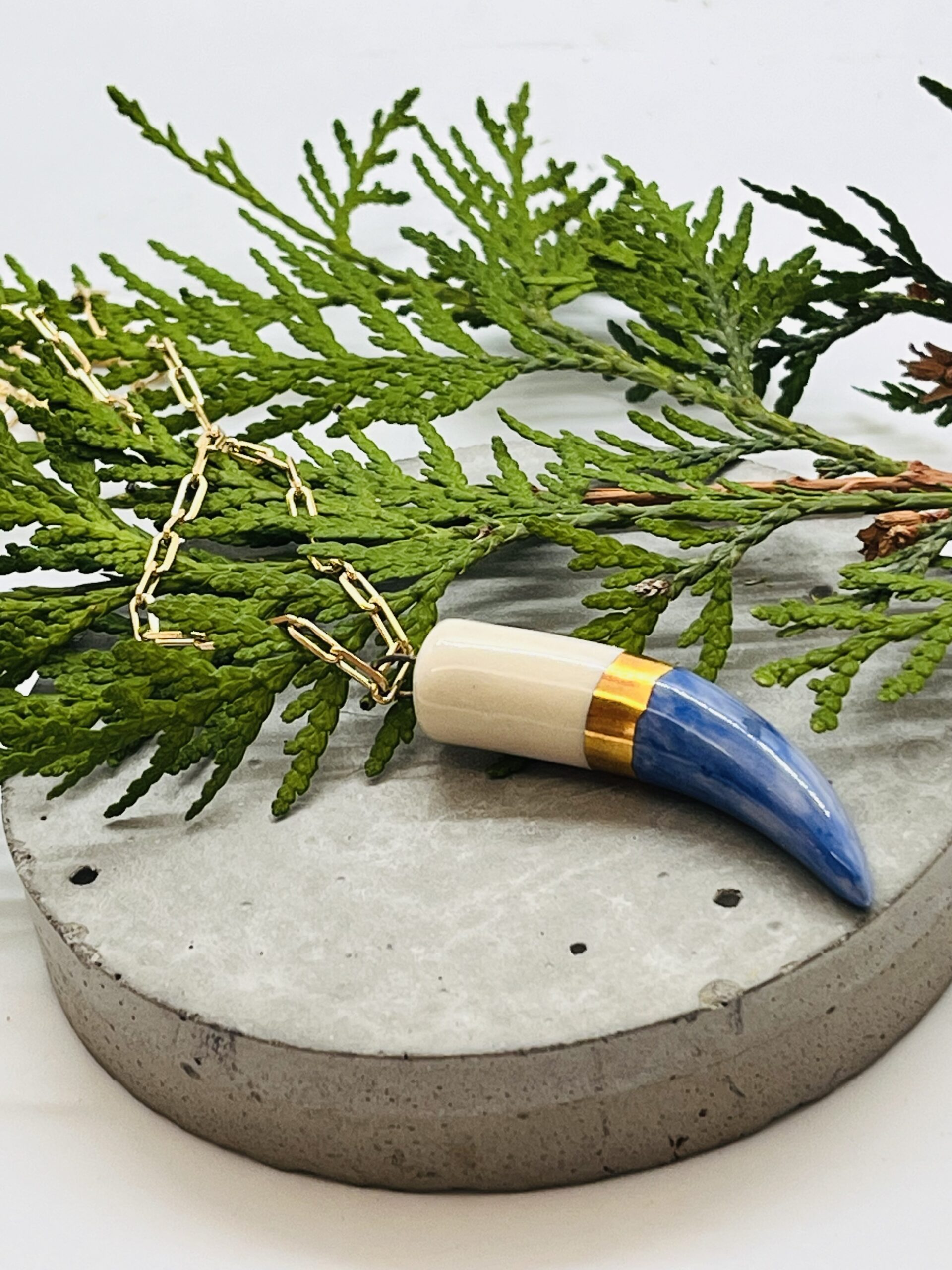 Carola Spitzer 
Porcelain “Shark Tooth” Necklace