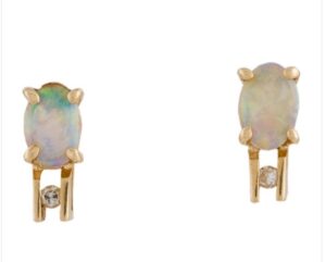 Opal and Gold Studs