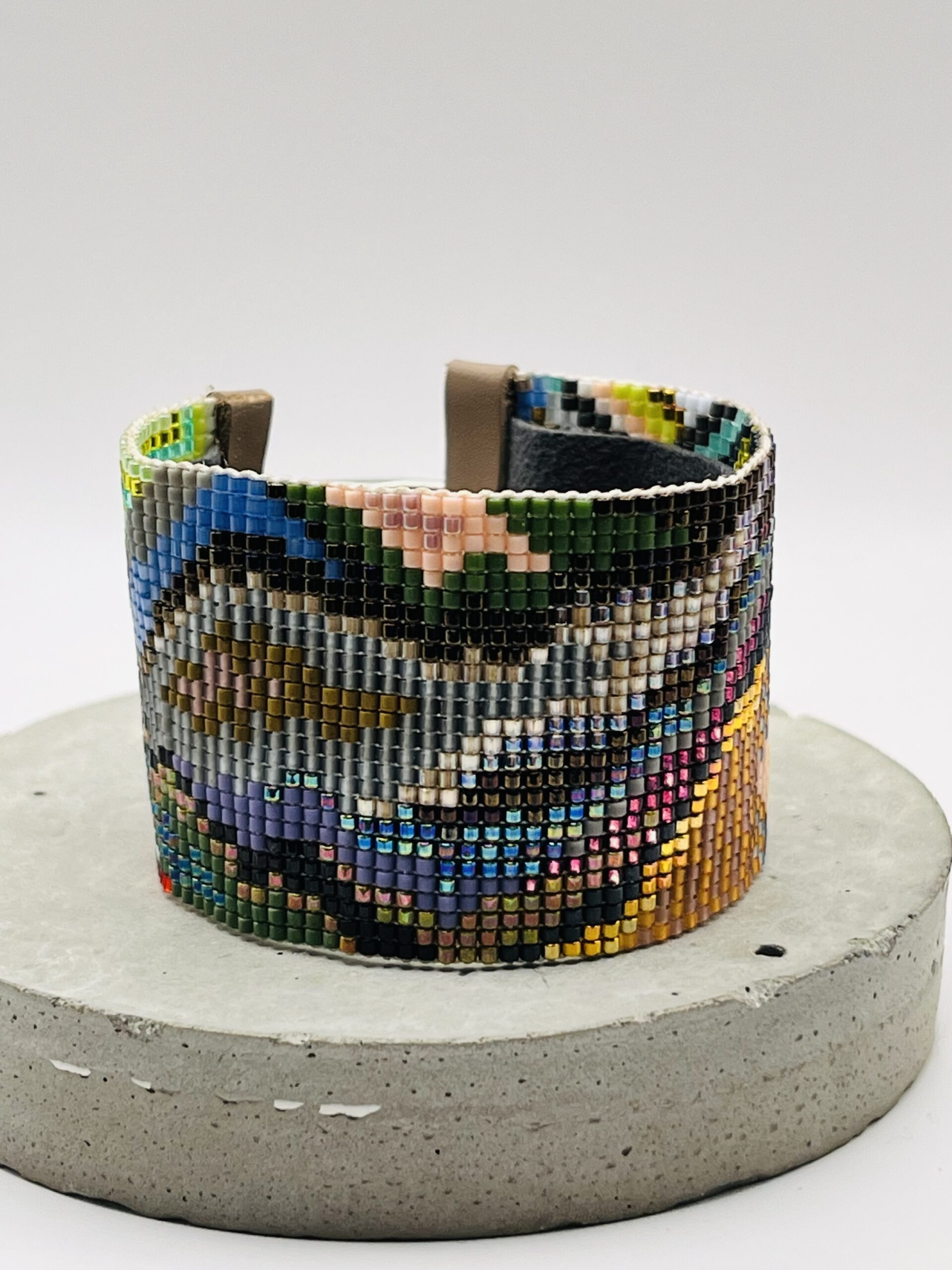 Julie Rofman-Watu Handwoven Glass Beaded Cuff Bracelet