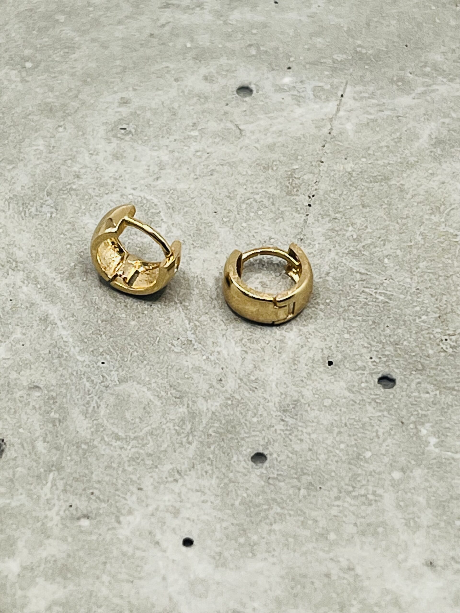 Adina Eden-Itty Bitty Solid 14k Wide Huggie Hoops