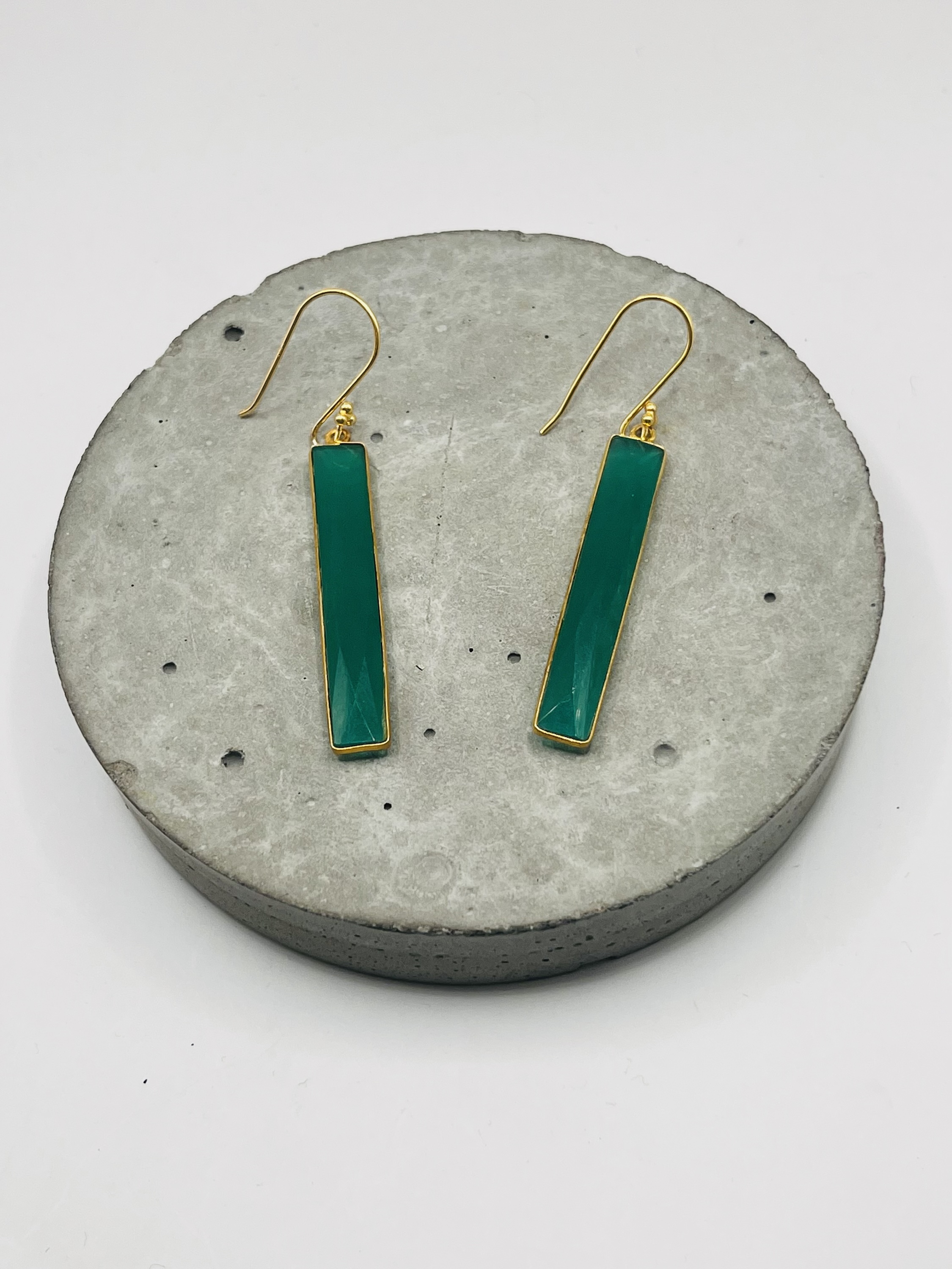 Elyssa Bass Designs-Green Onyx Bar Earrings