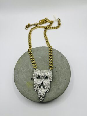 LuLu's Petals-Vintage Rhinestone Pendant Necklace