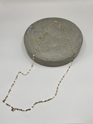 Diamond Cut Yellow Gold Mirror Chain Necklace