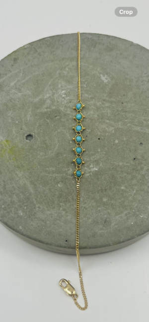 Amali-Turquoise Petite Textile Bracelet