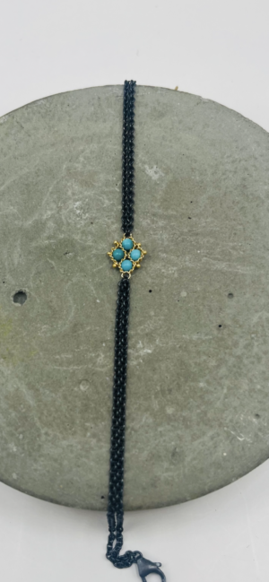 Amali-Turquoise Woven Station Bracelet