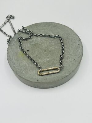 Diamond and 14k Yellow Gold Link Necklace