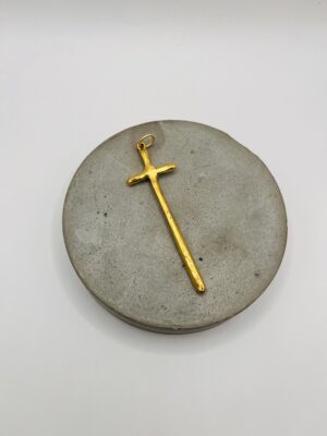 Hammered Gold Cross