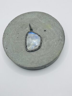 Large Moonstone and Diamond Pendant