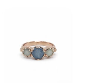 Rose Gold and Aquamarine Ring