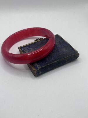 Jade Bangle Bracelet-Chicken Blood Red